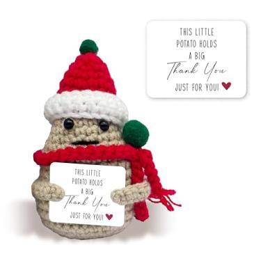 Imagem de Bgohrd Christmas Crochet Potato Gifts, Handwoven Knitting Doll Thank You Gifts for Teacher Women Men Friend, Funny Cute Doll with Card, Emotional Presents, Christmas Party Decorations -C02