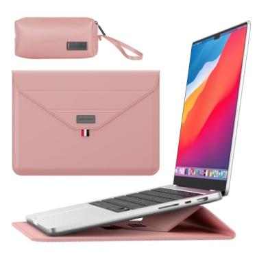Imagem de Gyanm Capa para laptop 2 em 1 de 15,6 polegadas com suporte, capa para laptop para MacBook Air/Pro/Dell/HP/Lenovo/Asus Notebook, fina de 15 a 16 polegadas, bolsa leve para computador para mulheres e
