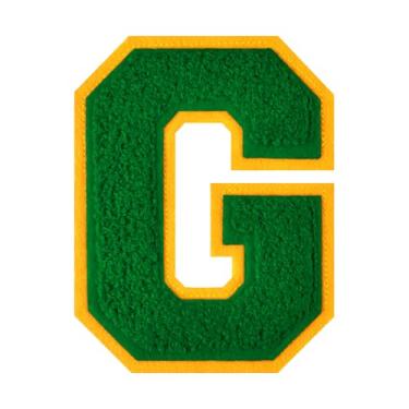 Imagem de 1 Patch de letra de chenille verde de 11,4 cm – Adesivos do alfabeto para roupas, jaquetas, mochilas, chapéus para decoração personalizada, nome personalizado e artesanato. (G)