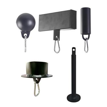 Imagem de Kit de treinamento de força de aperto 5 em 1, conjunto de rolo de pulso e antebraço de ferro resistente, exercitador de mão e treinadores de aderência para equipamentos de treino de força, resistência