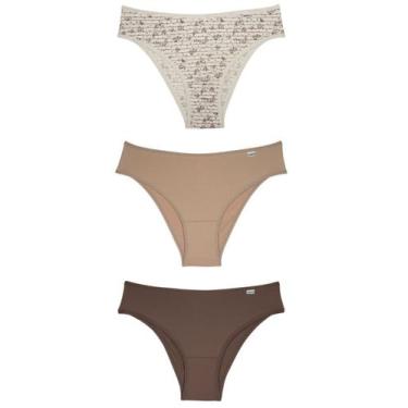 Imagem de Kit/3 Calcinha Biquíni DelRio 51509 Feminina Basic Microfibra T. P/GG,