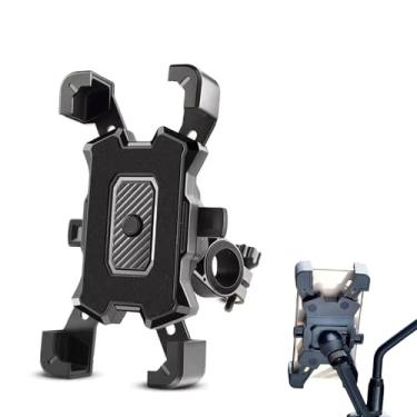 Imagem de 1 suporte de telefone para bicicleta à prova de choque – suporte de GPS seguro para bicicletas elétricas e motocicletas, acessório de ciclismo mãos livres, preto