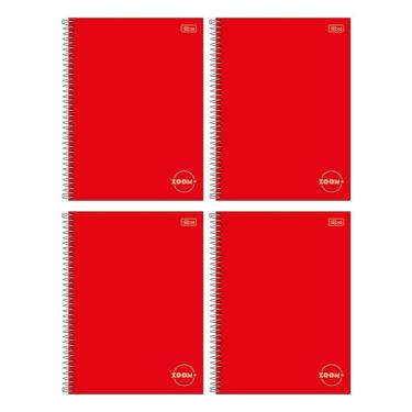 Imagem de Cad.Espiral Univ.C.Dura 01M Tilibra Zoom+ Vermelho 4X96fls