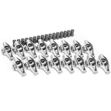 Imagem de Braço basculante PRW Industries, série Elite, suporte de parafuso de 7/40.6 cm, proporção de 1,80/1,70, rolo completo, inoxidável, Ford de bloco pequeno, conjunto de 16