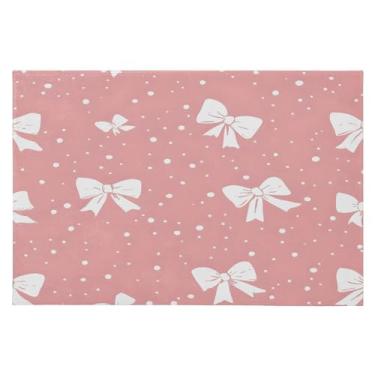 Imagem de YETTASBIN Capacho grande 61 x 91 cm - Tapete de piso macio lavável com laço branco super absorvente de baixo perfil com traseira de borracha antiderrapante para porta da frente, cozinha, quarto