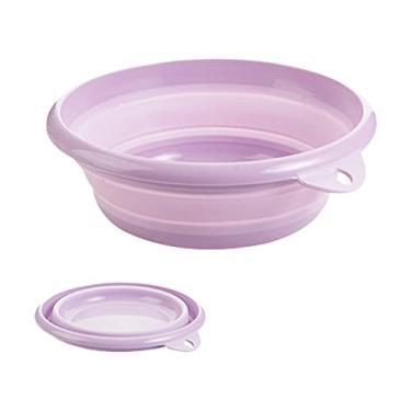 Imagem de Bacia de Lavagem Colapsível Reutilizável Pasta Cesto Armazenamento Cozinha Plástico Leve Econômico Espaço com Buracos para Suspensão Bordas Lisas Acampamento Casa RV Viagem Limpeza