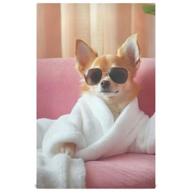 Imagem de Joisal Chihuahua Relax Toalhas de prato decorativas de impressão luxuosa para cozinha toalhas de mão de chá fofas para secar pratos absorventes de secagem rápida 45 x 71 cm, 1 pacote