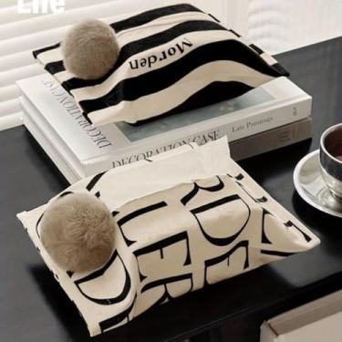 Imagem de 1 bolsa de armazenamento de lenços minimalista, organizador de tecido multifuncional, à prova de poeira e lavável na máquina para casa, cozinha, banheiro, carro e viagem, S1