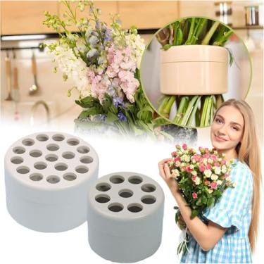 Imagem de 2 peças de suporte de haste de flor em espiral para vasos | Grande buquê reutilizável com bobinas ajustáveis | Ferramenta de arranjo floral DIY para exibição de flores frescas/secas, centros de mesa