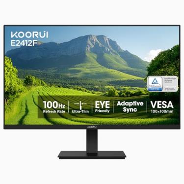 Imagem de KOORUI Monitor de computador empresarial de 24 polegadas Full HD 1920 x 1080p VA Display 75Hz 3000:1 Proporção de contraste com HDMI, VGA, sem moldura, montagem VESA de 75 x 75 mm, inclinação