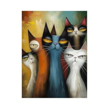 Imagem de Kit De Pintura Em Diamante De Animais Abstratos, Murais De Gato, DIY, 