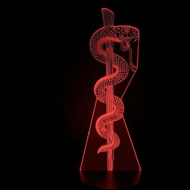 Imagem de Lâmpada de ilusão LED com luz noturna 3D Snake Winding Truncheon