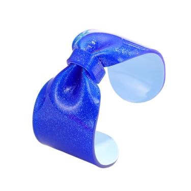 Imagem de KIFEDSLJ Pulseira de resina com laço aberto e laço colorido acrílico placa acetato pulseira pulseira para mulheres joias, elastic, Acrílico, Sem pedra