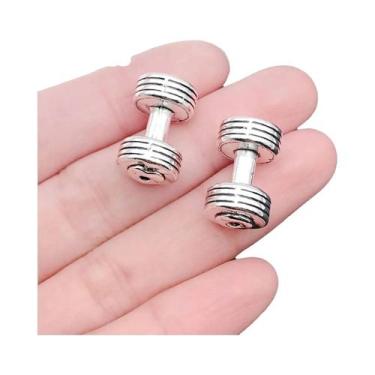 Imagem de Pingentes De Disco De Halteres De Fitness Em Prata, 10 a 32 Peças, Bri