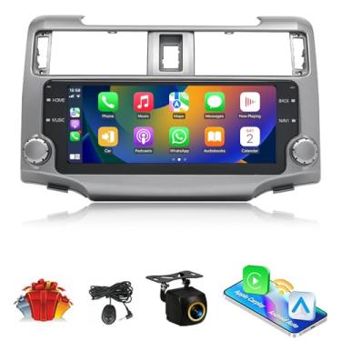 Imagem de 【8G + 128G】 Estéreo automotivo para Toyota 4Runner 2009-2023, sem fio, Apple CarPlay, Android Auto, rádio com tela sensível ao toque com Bluetooth, navegação GPS, câmera reserva incluída