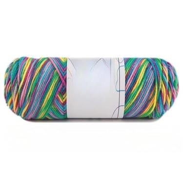 Imagem de Fio variegado para tricô, fácil de criar lindos padrões para chapéus, cachecóis e suéteres, fio grosso para artesanato (roxo + azul + amarelo)