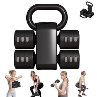 Imagem de Flexella Conjunto de kettlebell ajustável, conjuntos de kettlebell de peso livre 4 em 1 (2,5 kg, 3,5 kg, 4,5 kg, 5,5 kg) para mulheres, conjunto de 2 halteres para treinamento de ginástica em casa
