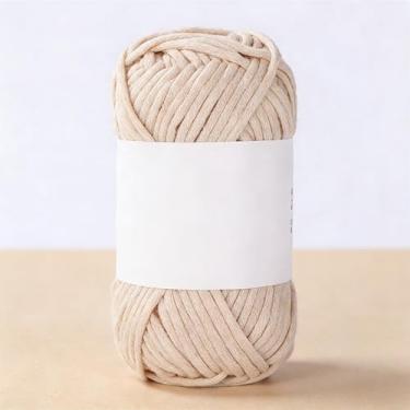 Imagem de Fio tubular - 1 pacote de 100 g - 72% algodão 28% nylon - nº 5 volumoso - 100 m - para tricô, crochê e amigurumi (03 bege)