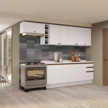 Imagem de Armário De Cozinha Completa 100% Mdf 300cm Branco Celeste Kappesberg