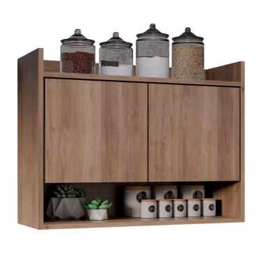 Imagem de Armário Aéreo Cozinha Multiuso Cecília 70cm 02 Portas Freijó - Desk Design