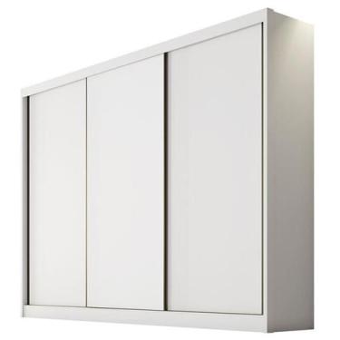 Imagem de Guarda Roupa Casal Logan 3 Portas 8 Gavetas Neve com Nicho  Novo Horiz