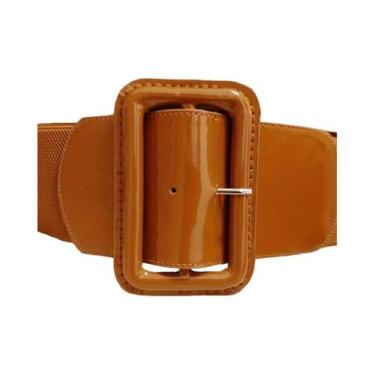 Imagem de Cinto Feminino Vintage Versátil Com Fivela Retangular Larga E Elástica