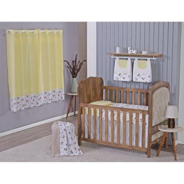 Imagem de Enxoval Bebe Kit Berço Americano Cortina Algodão Menino