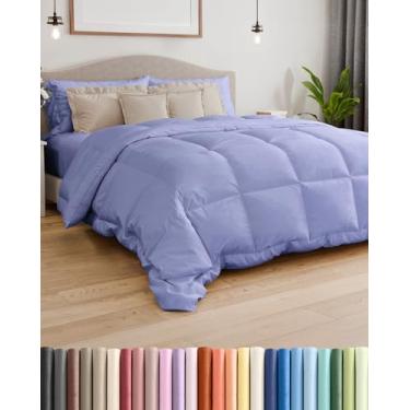 Imagem de CGK Unlimited Edredom com enchimento – quente, leve e respirável Cal King Size Conjunto alternativo – Roupa de cama de hotel – e fibras ideais para alergias – Edredom de inverno (Cal King, Lavanda)