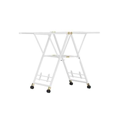 Imagem de HHHJQFAAT Arara de roupas do chão ao teto cabide de haste única suporte de sapato interno cabideiro para pendurar no quarto branco (tamanho: 160 cm) ()