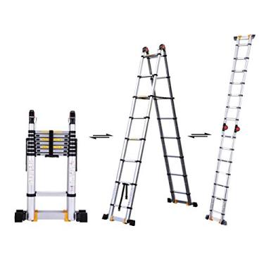 Imagem de Escada multifuncional, escada dobrável doméstica, escada reta, escada de espinha de peixe, escada de elevação portátil de engenharia