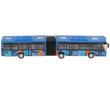 Imagem de JWQFBC Ônibus Articulado de Fricção para Crianças Pequenas, 18 Cm (7,1 Polegadas), Brinquedo para Meninos E Meninas a Partir de 3 Anos, Azul