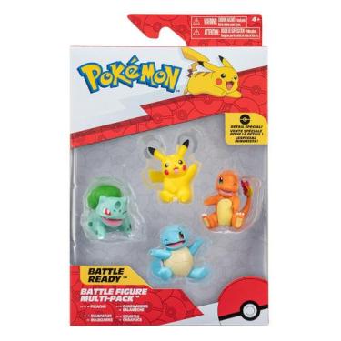 Imagem de 4 Bonecos Pikachu, Bulbassauro, Charmander, Squirtle-Pokémon - Jazware