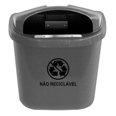 Imagem de Cesto Individual Coleta Seletiva 40 L Para Poste Ou Parede Cinza - jsn