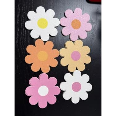 Imagem de 12 esponjas de cozinha margarida amarelo rosa branco absorvente de água esponja de lavagem de louça primavera esponja de limpeza sem arranhões para banheiro limpeza de casa