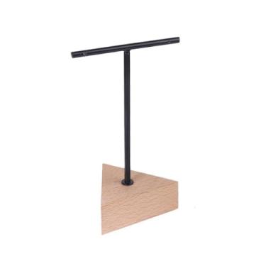 Imagem de Suporte organizador de joias simples preto em T Pole Brincos de armazenamento de joias ornamentos para tiro criativo suporte de exibição de joias (natural, médio)