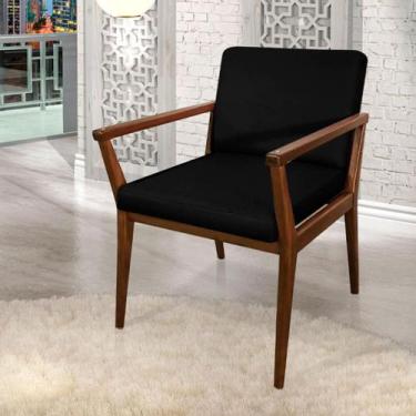 Imagem de Poltrona Decorativa Sala Estar Tip Pés Madeira Maciça Veludo  - PEREIR