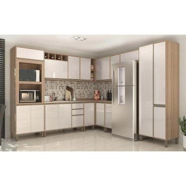 Imagem de Armário De Cozinha Modulada 10pçs Com Tampo E Vidro Reflecta