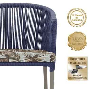 Imagem de 8 Cadeiras De Jantar área Noronha Fendi E6 Trama Original Azul