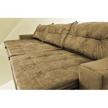 Imagem de Sofá Austrália 4,12 Mts Retrátil, Reclinável Com Molas E Pillow No Assento Tecido Suede Castor