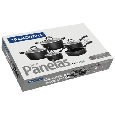 Imagem de Jogo Panelas 5 Peças Mônaco Antiaderente Tramontina Cor:preto Preto