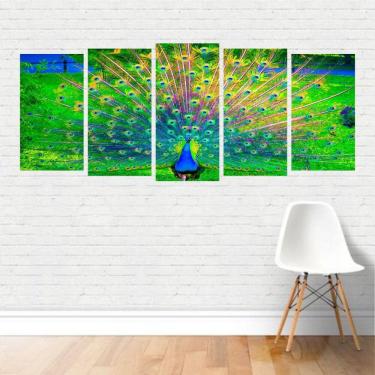 Imagem de Quadro Animais Pavão Indiano Ave Pássaro Colorido Ocelos Can