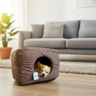 Imagem de Caminha Toca Luxo Gato Cães Lavavel Suede Marrom Macio Fofo - - Maxxim