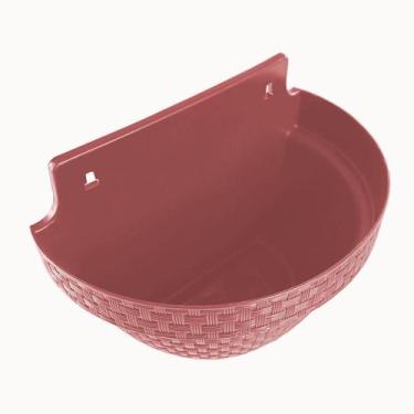 Imagem de Vaso de Parede Meia Lua Rattan 3 Litros Terracota - ArqPlast