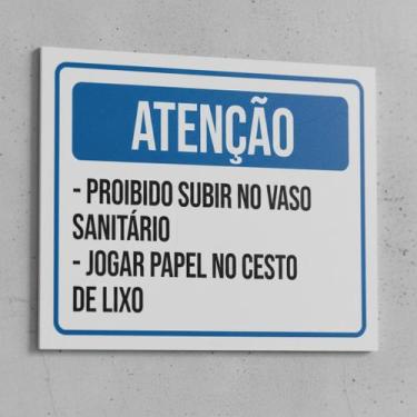 Imagem de Placa Acm Atenção Subir Vaso Jogar Papel 18X23 - Sinalizo
