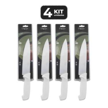 Imagem de Kit 4 faca para chef 8" cabo de polipropileno branco - Chef Line