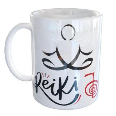 Imagem de Caneca Porcelana Símbolo Reiki Cho Ku Rei Zen - Pense Canecas, Branco