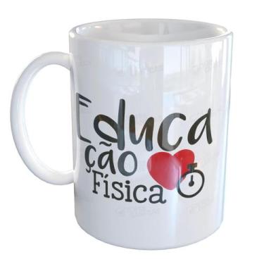 Imagem de Caneca Porcelana Educação Física - Pense Canecas, Branco