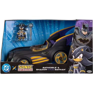 Imagem de Sonic The Hedgehog e DC –  Boneco Shadow Batman Com Batmovel – Veiculo 30 Cm  Dispara dardo - Sunny