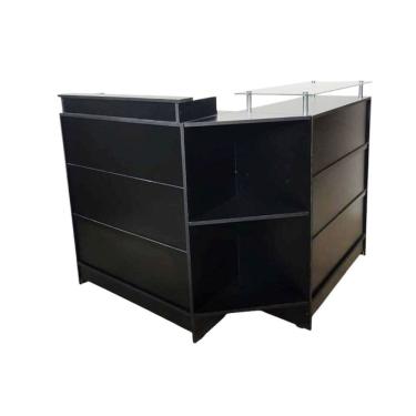 Imagem de Balcão Caixa E Recepção 100% Mdf Lojas E Comércios Preto - Suprema Móveis