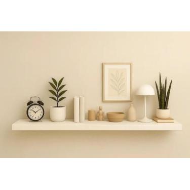 Imagem de Prateleira Mdf 160x20 Moderna Suporte Parede Invisivel 30mm Cor:Branco
